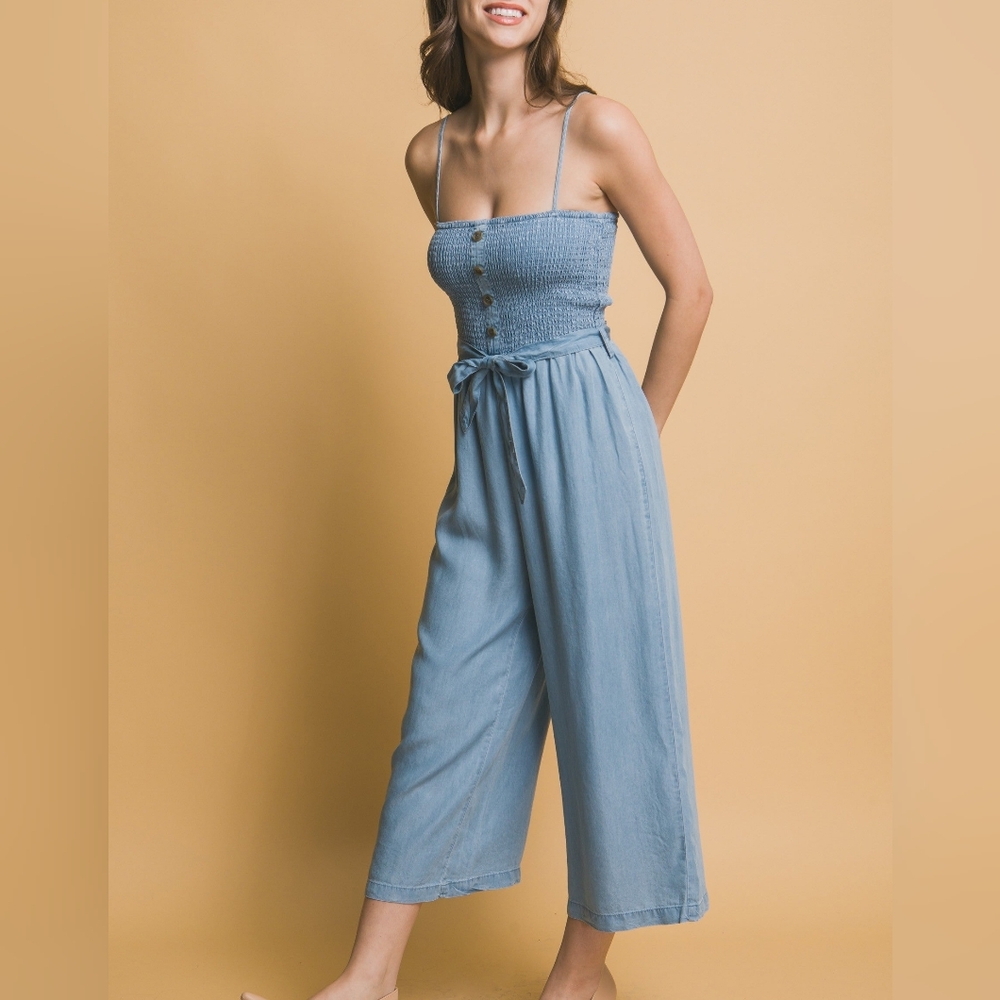 Light Blue Jumpsuit with Belt